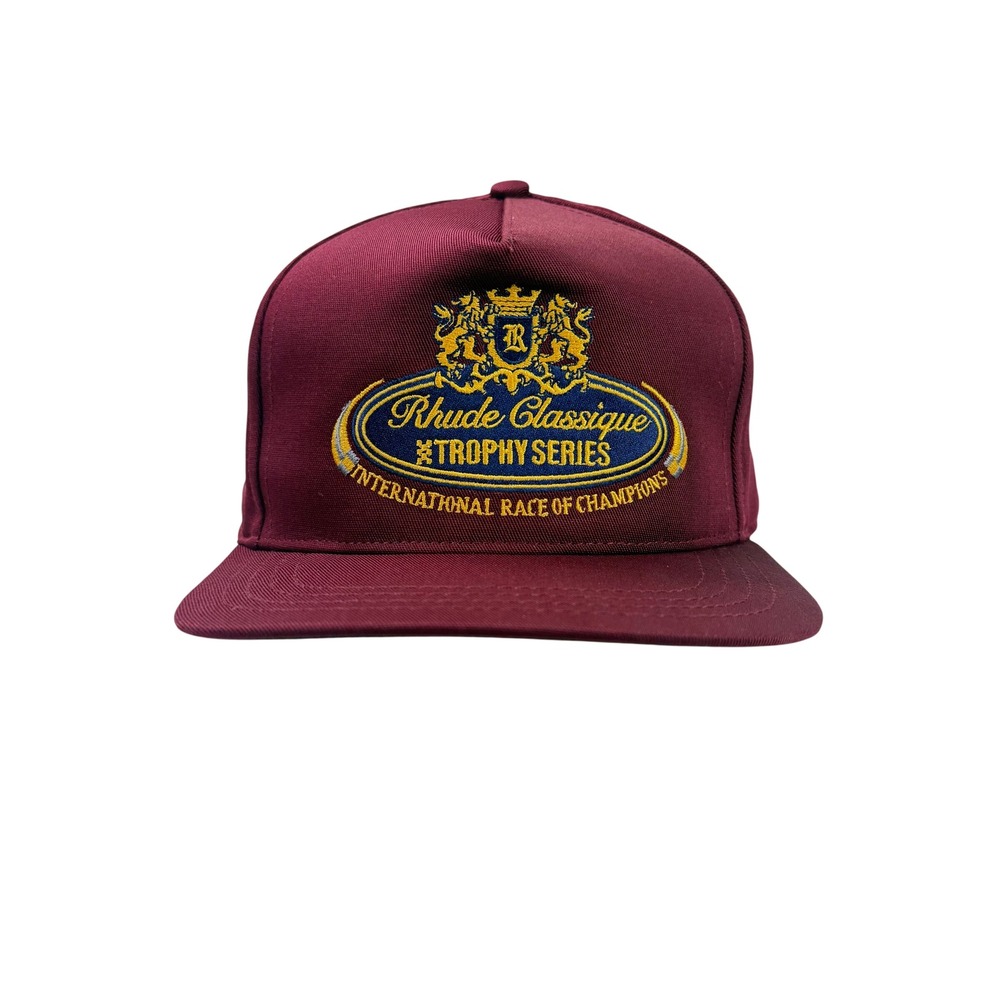 Rhude Classique Trophy Series Snapback Hat Burgundy Maroon Race of Champions
